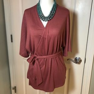 Gap dolman sleeve red wrap top, XS